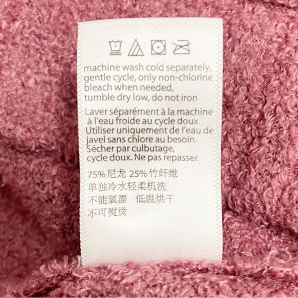 Barefoot Dreams CozyChic Lite Relaxed Hooded Long Cardigan Berry Rose Size Small - Picture 12 of 13